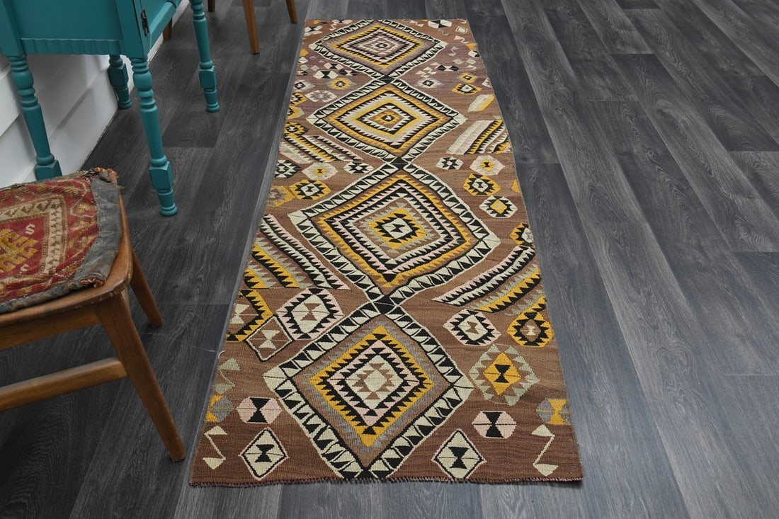 3x9 TURKISH KILIM Runner, - 3