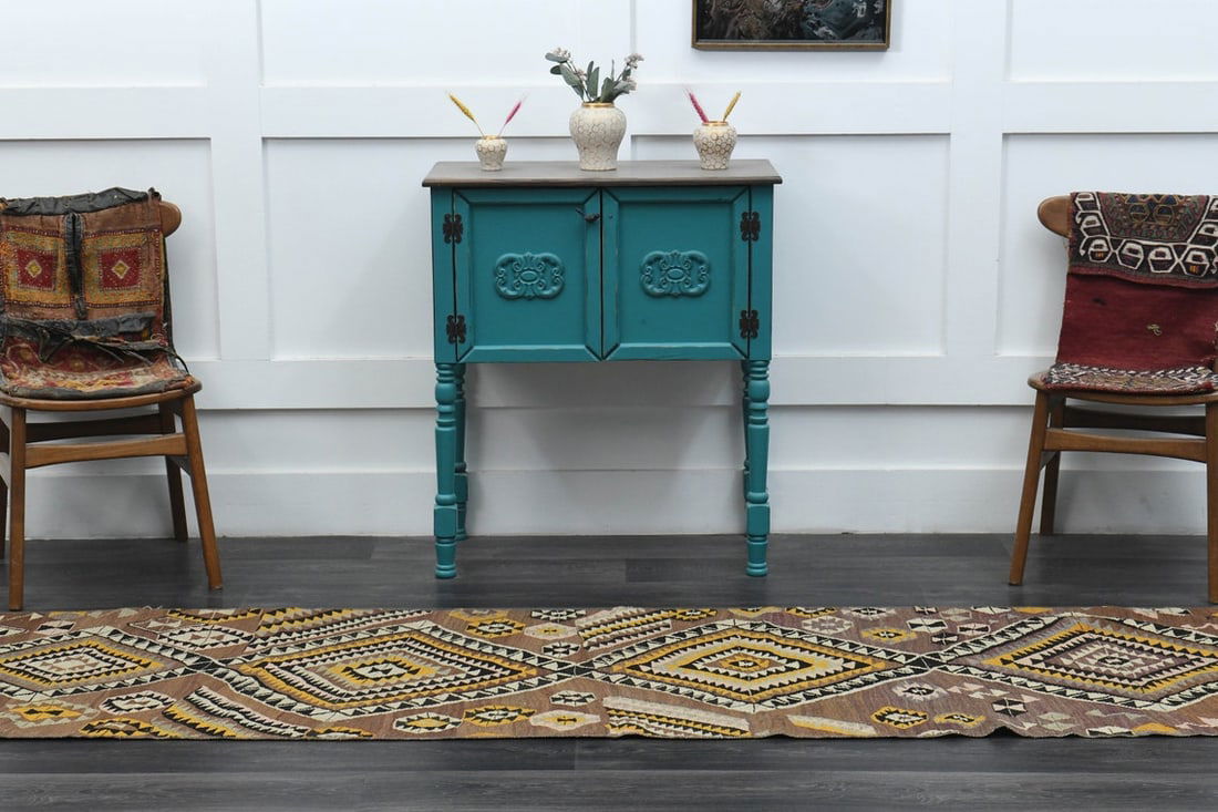 3x9 TURKISH KILIM Runner, - 7