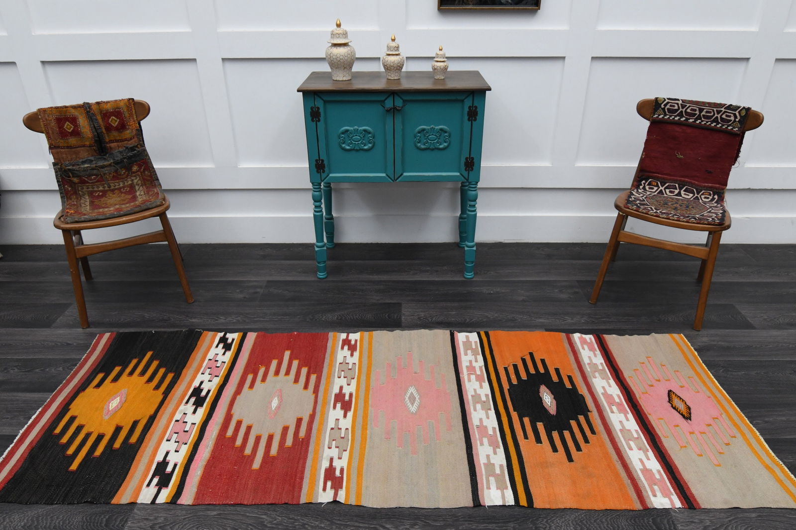 2.7x7.9 ft, IKAT KILIM Runner - 11