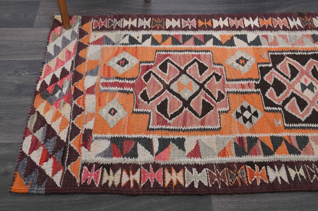 2.9x8.9 ft, TURKISH KILIM Runner - 3