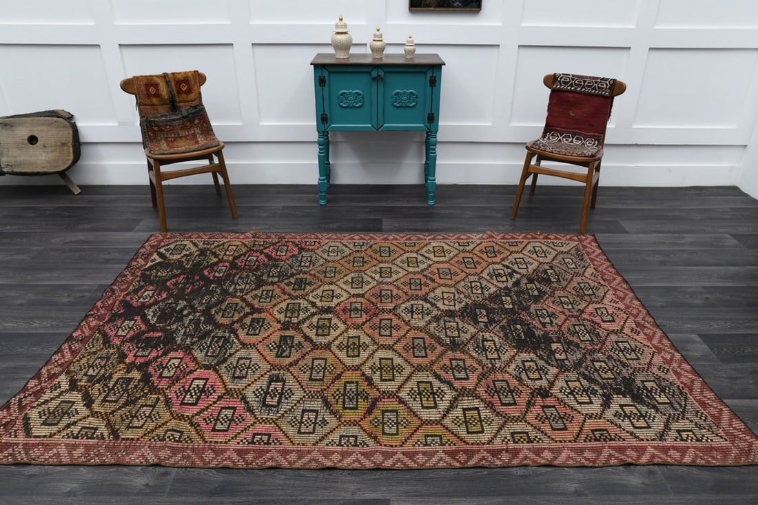 5.5x8.5 ft, VINTAGE Rug, TURKISH - 3