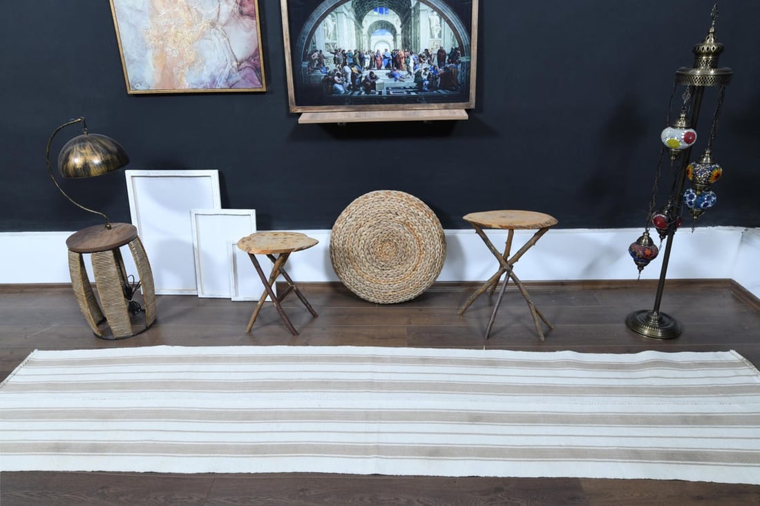 2.4x10.9 ft, WHITE BROWN RUNNER - 7