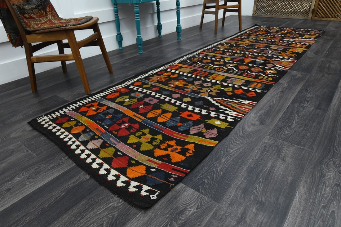 3.3x11.5 ft, TURKISH KILIM Runner - 2