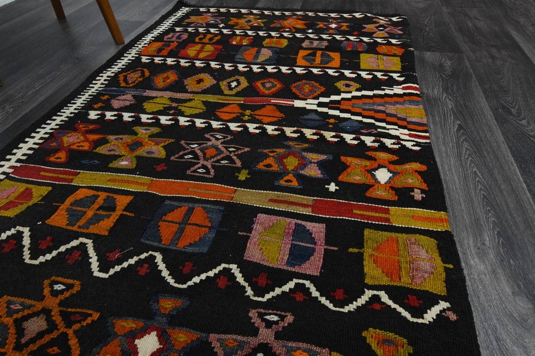 3.3x11.5 ft, TURKISH KILIM Runner - 5