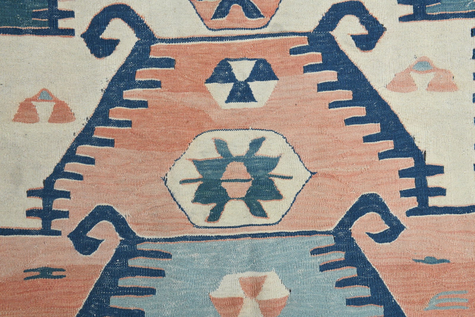 3x7 Beige Orange Turkish Rug - 14