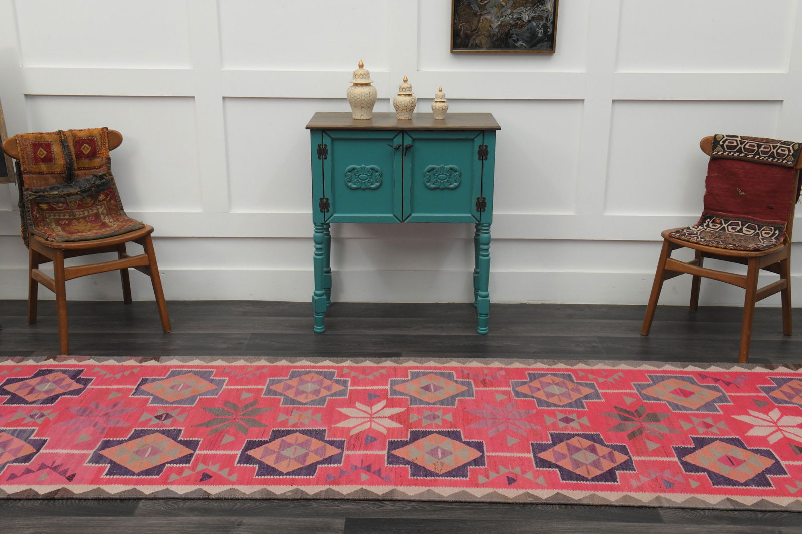 3.4x11.2 ft, TURKISH KILIM Runner - 13