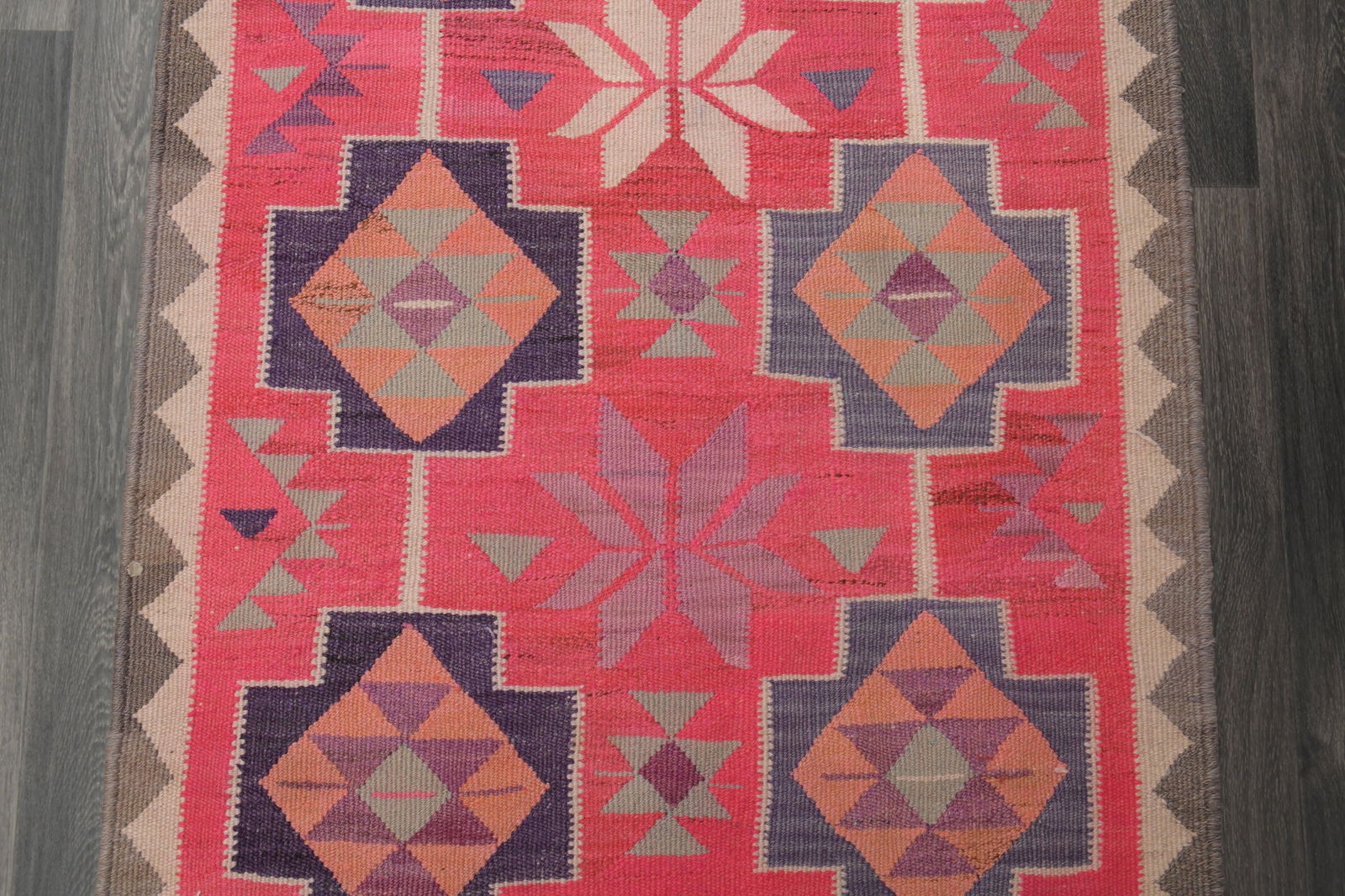 3.4x11.2 ft, TURKISH KILIM Runner - 16