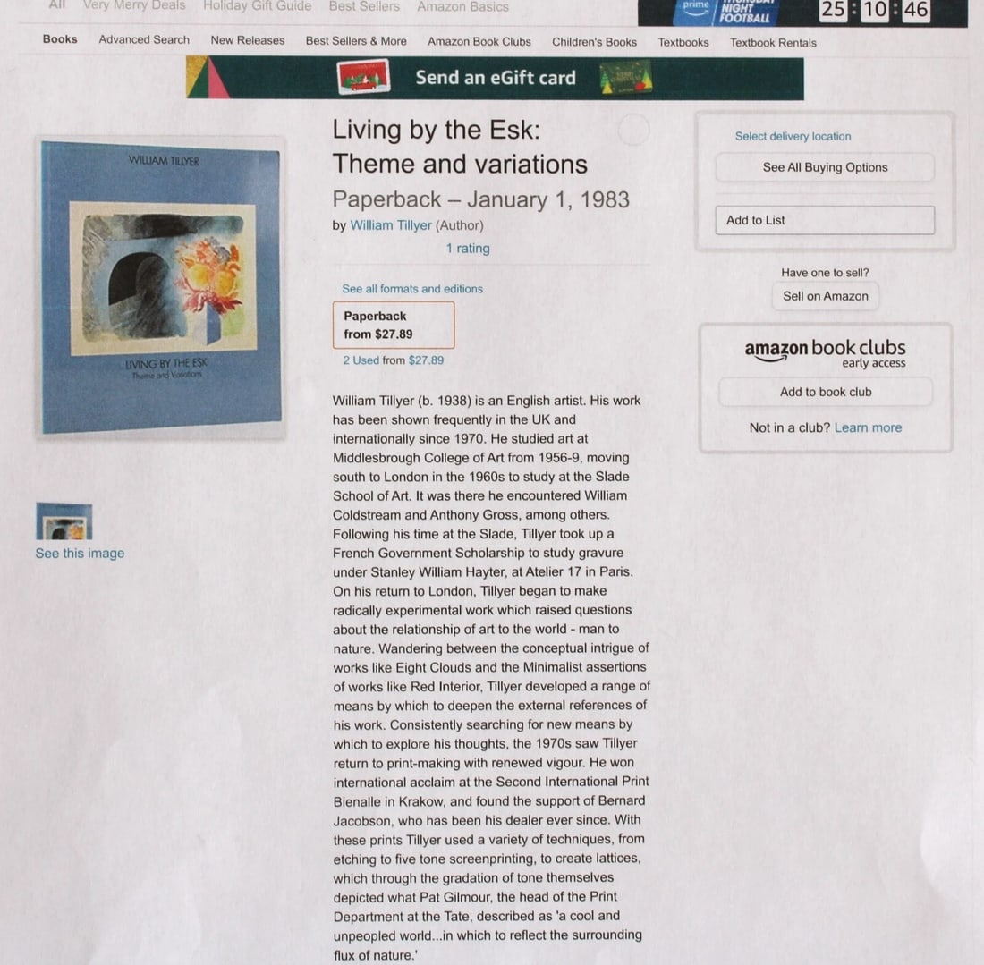 WILLIAM TILLYER Living by the Esk Aquatint & Collage #53/70 Featured in a Book - 5