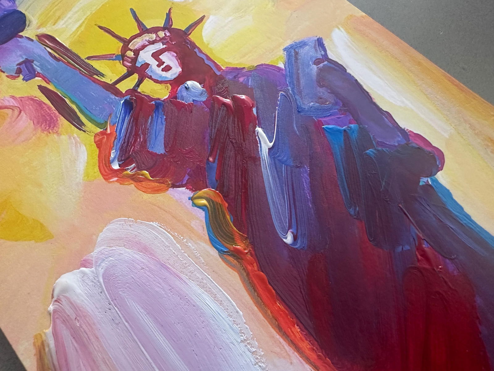Peter Max Acrylic Painting HAND Painted & Signed Statue of Liberty One of a kind Artwork With COA - 3