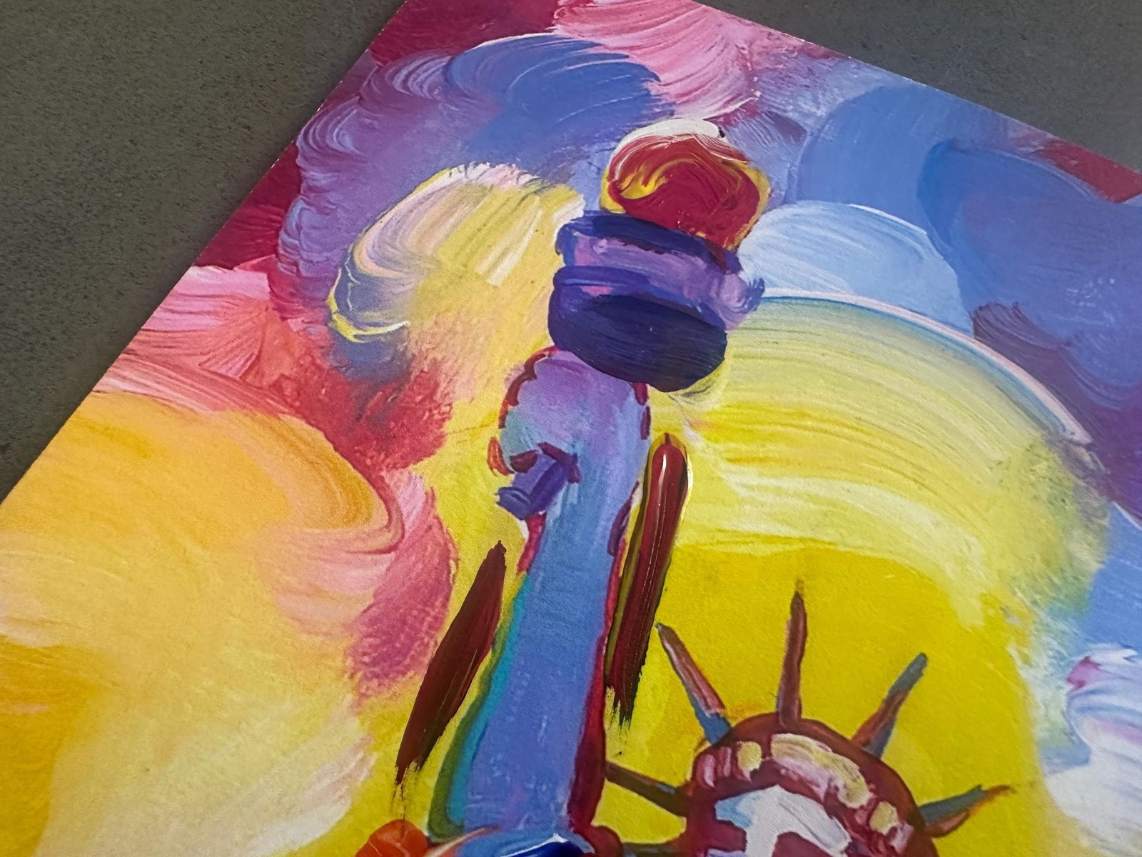 Peter Max Acrylic Painting HAND Painted & Signed Statue of Liberty One of a kind Artwork With COA - 4