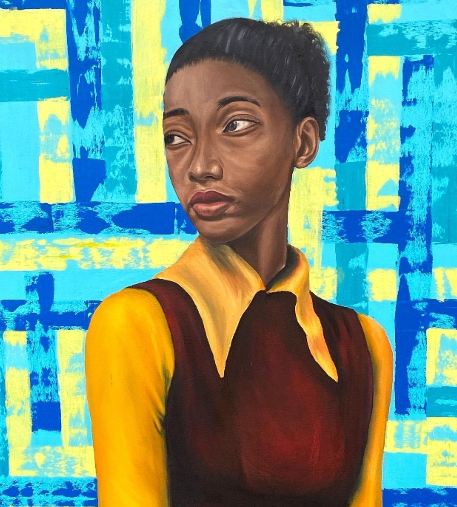 Adebayo Taiwo, Solace - 21st Century, Contemporary, Figurative Portrait, Women, Acrylic, Blue, 2023 - 4