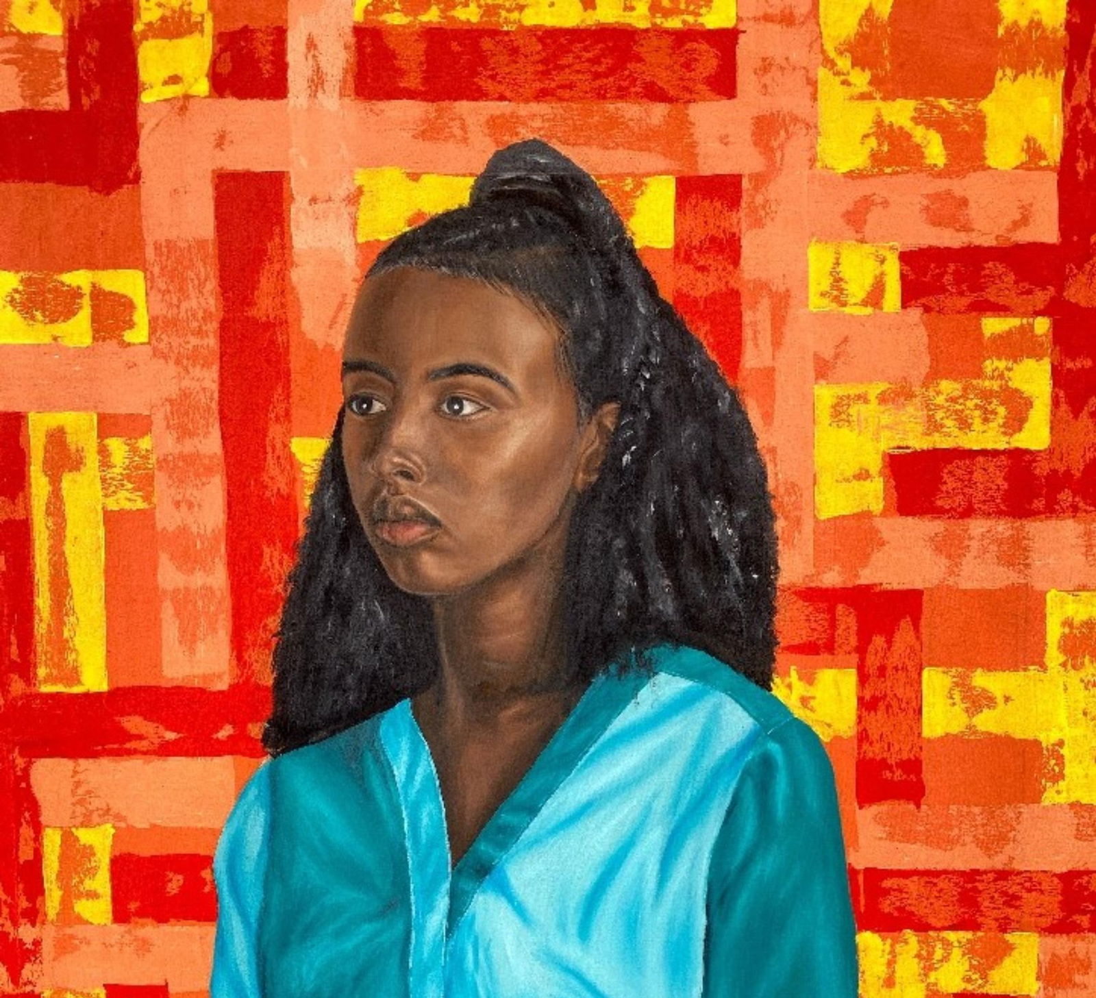 Adebayo Taiwo, Calm Within - 21st Century, Contemporary, Figurative Portrait, Women, Acrylic, 2023 - 10