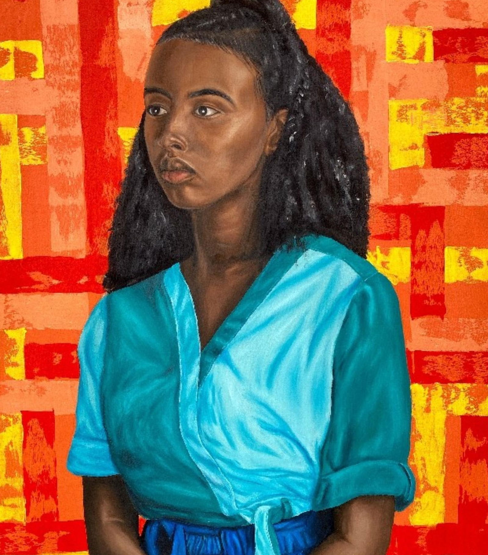 Adebayo Taiwo, Calm Within - 21st Century, Contemporary, Figurative Portrait, Women, Acrylic, 2023 - 12