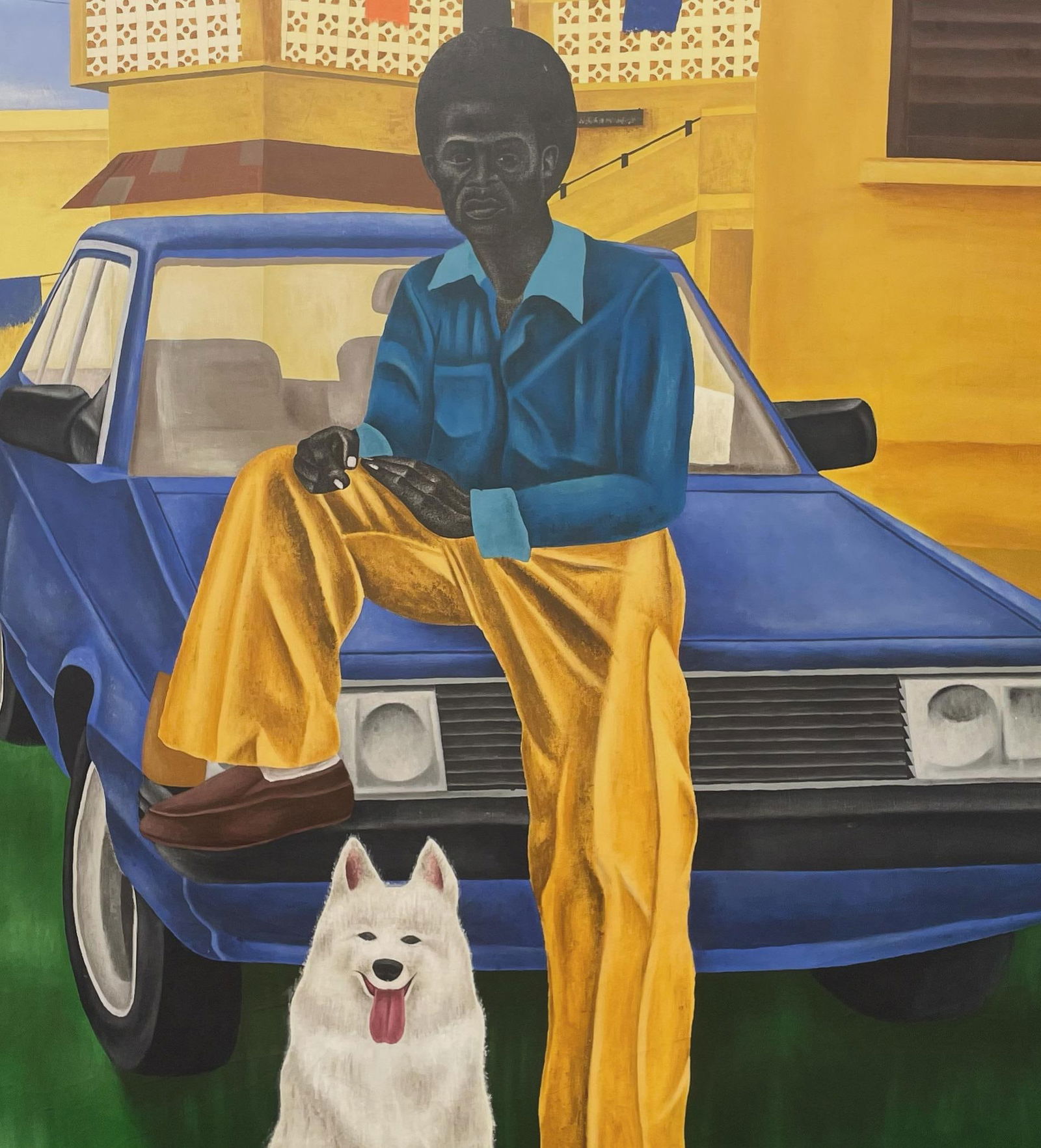 Alawaye Tope, Gentleman -21st Century, Contemporary, Figurative Portrait, Men, Car, Dog Modern, 2024 - 8
