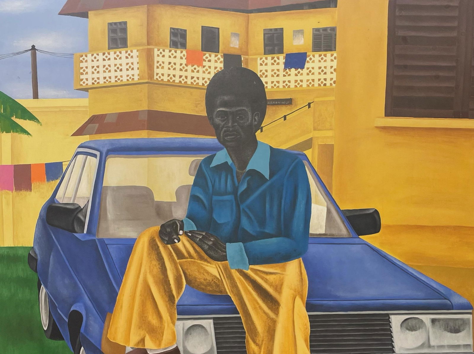 Alawaye Tope, Gentleman -21st Century, Contemporary, Figurative Portrait, Men, Car, Dog Modern, 2024 - 2