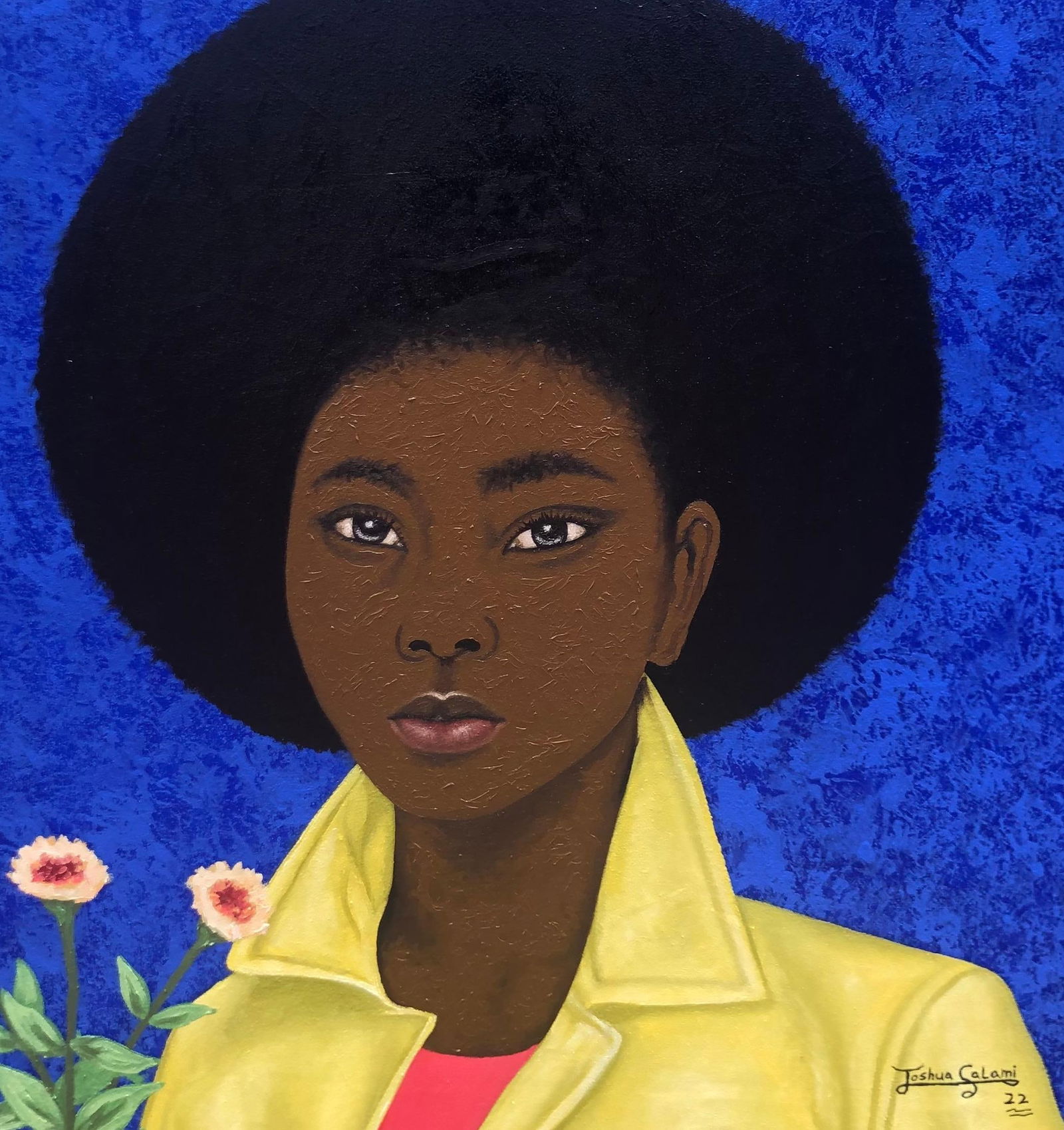 Joshua Salami, Afrolicious 2 - 21st Century, Contemporary Painting of Woman with Poofy Hair, 2022 - 7