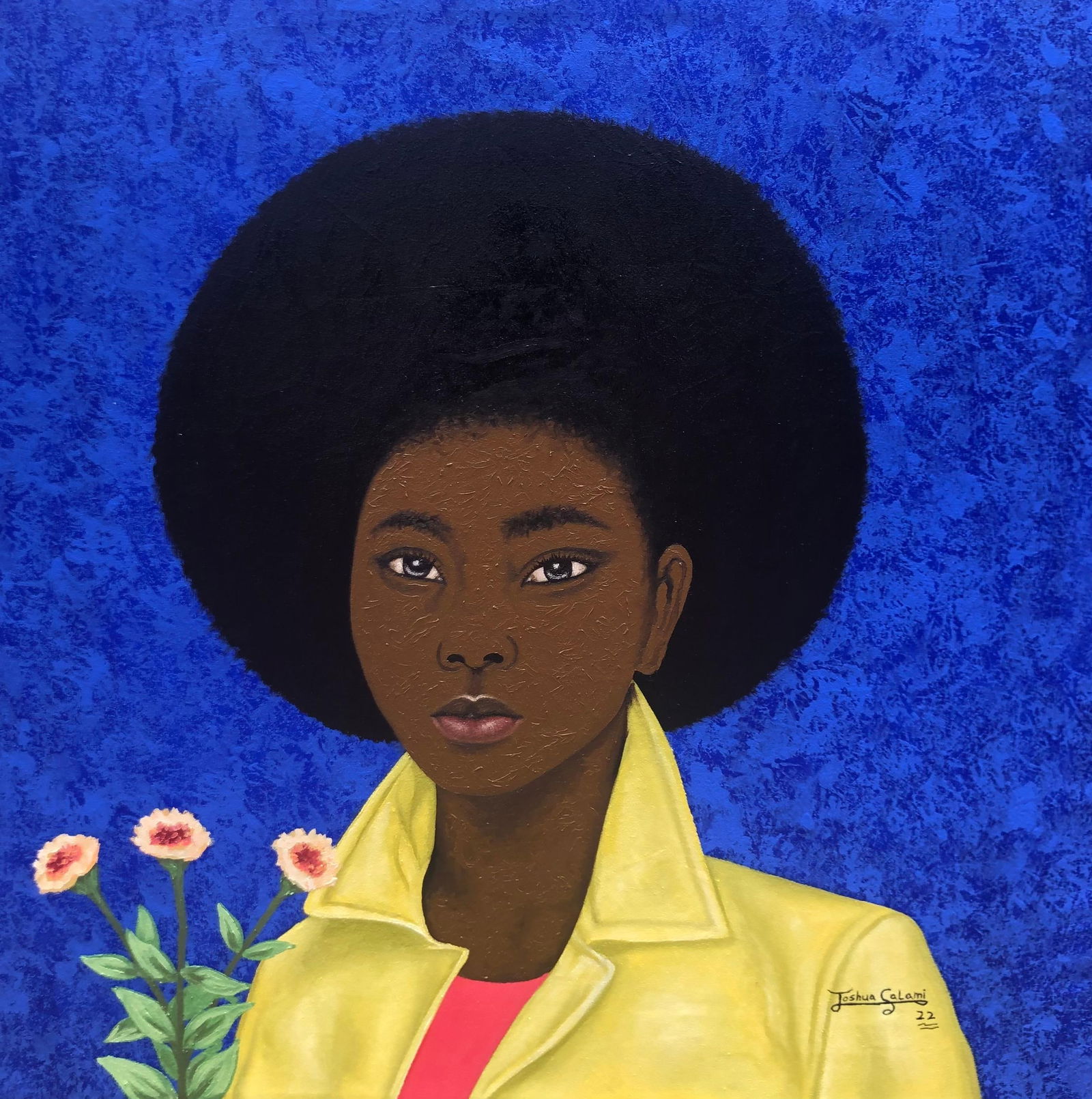 Joshua Salami, Afrolicious 2 - 21st Century, Contemporary Painting of Woman with Poofy Hair, 2022 - 8