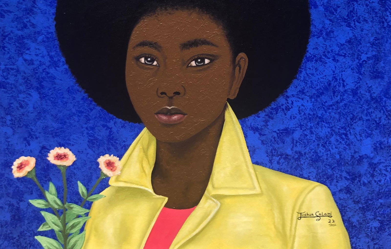 Joshua Salami, Afrolicious 2 - 21st Century, Contemporary Painting of Woman with Poofy Hair, 2022 - 10
