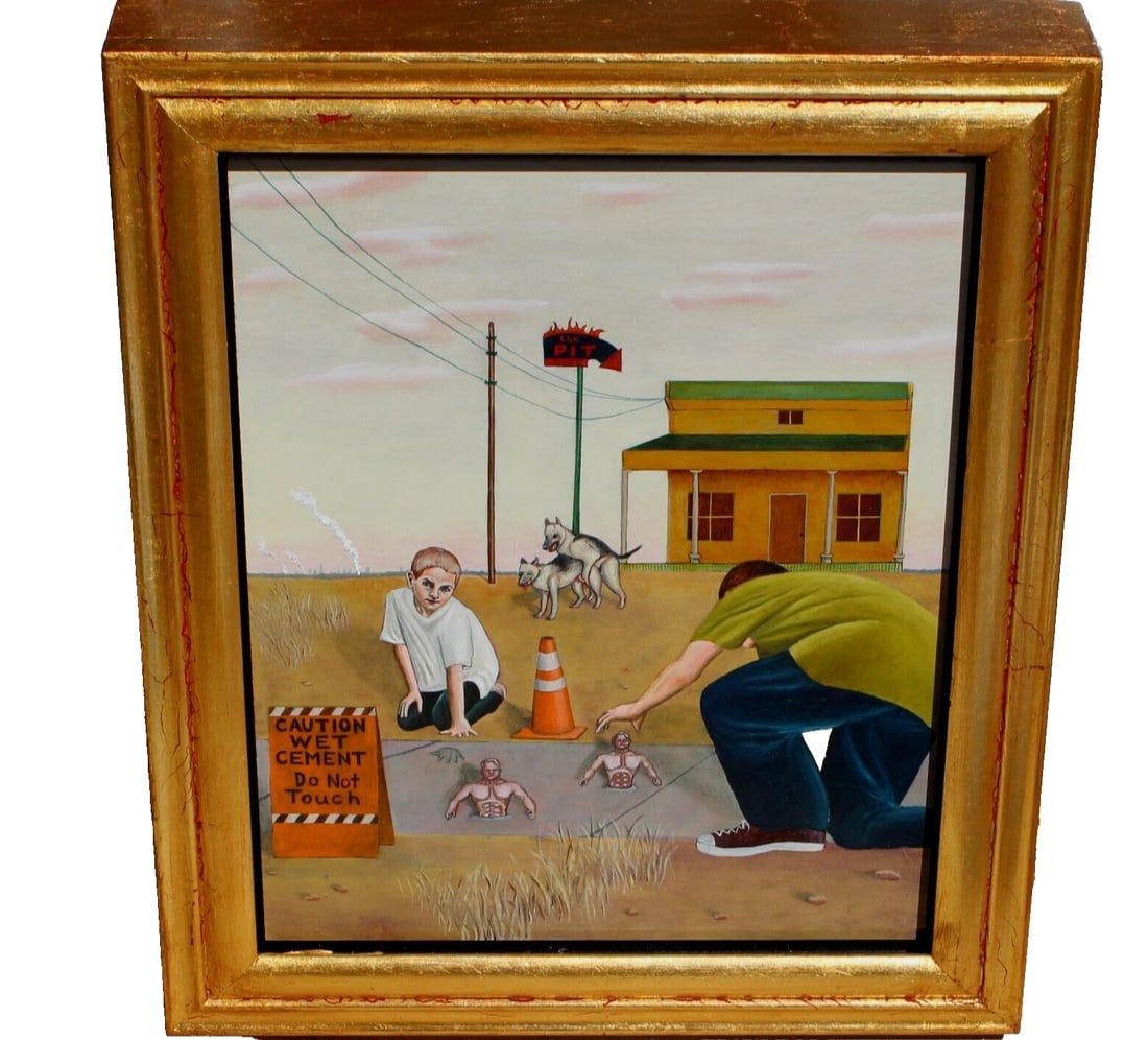 TIM VERMEULEN Modernist Dante's Inferno Titans Sink in the Earth 2004 oil - 2