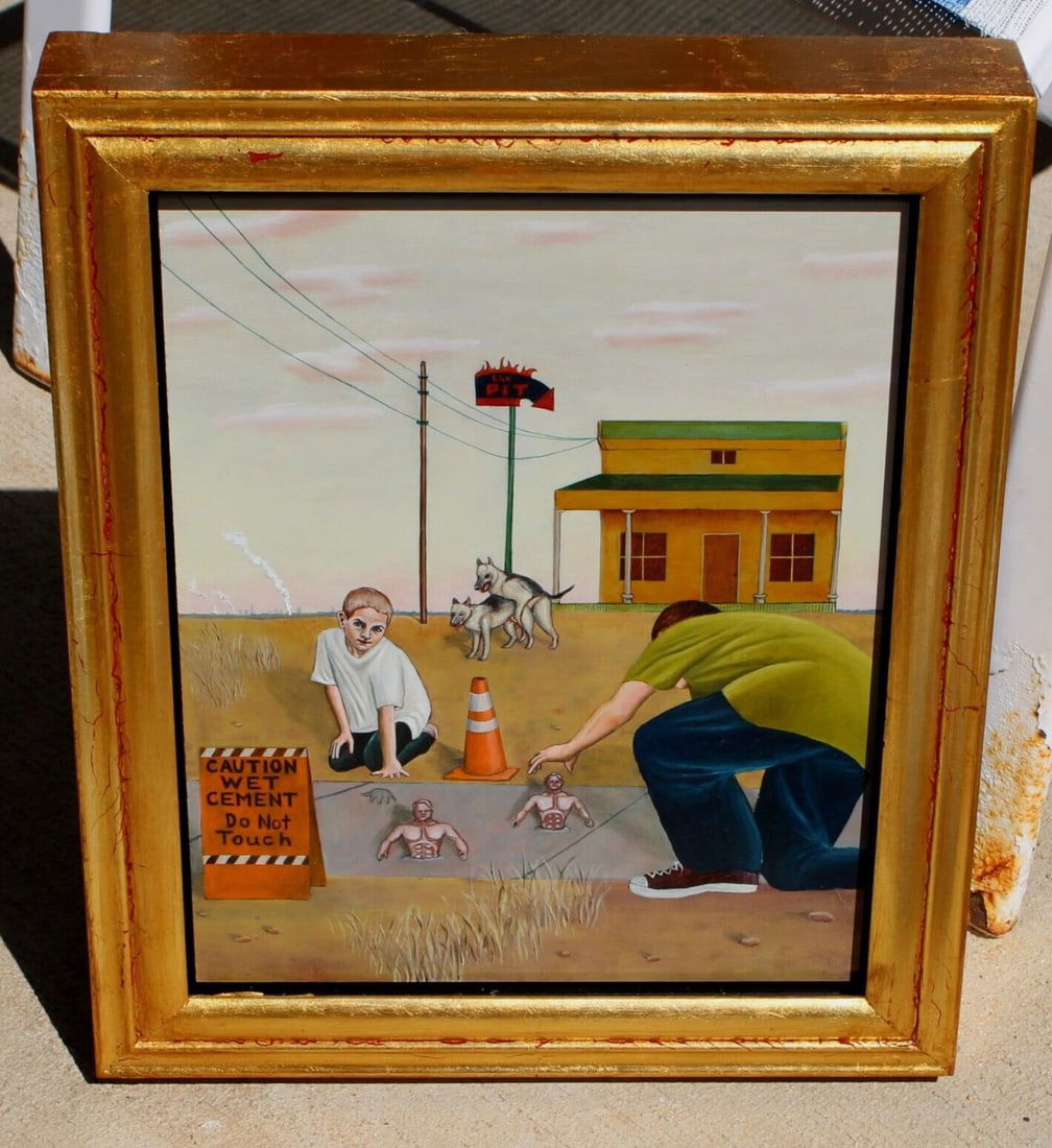 TIM VERMEULEN Modernist Dante's Inferno Titans Sink in the Earth 2004 oil - 3