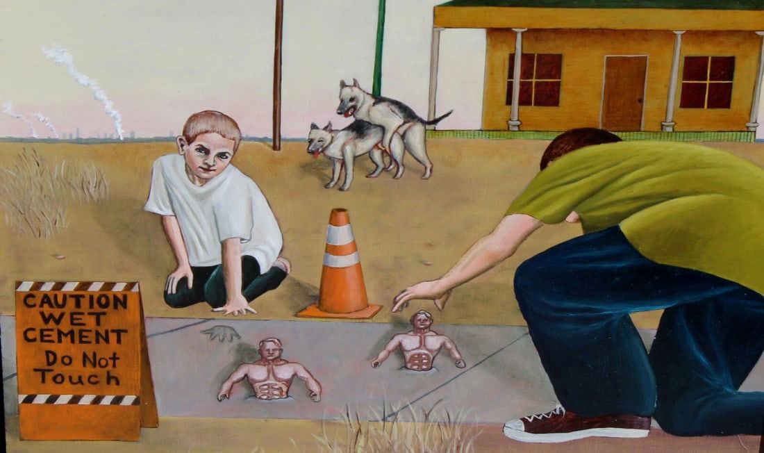 TIM VERMEULEN Modernist Dante's Inferno Titans Sink in the Earth 2004 oil - 6