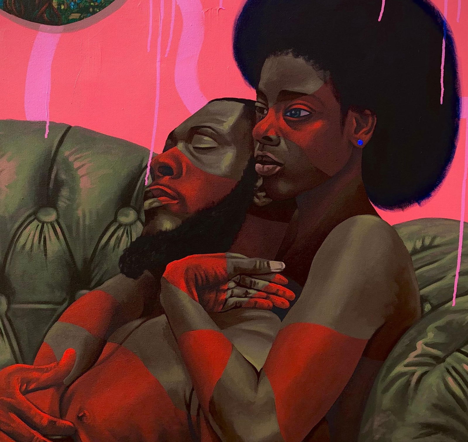 Jayeola Joshua, Safe Space - 21st Century Contemporary Painting of a Man and Woman in Love, 2024 - 12