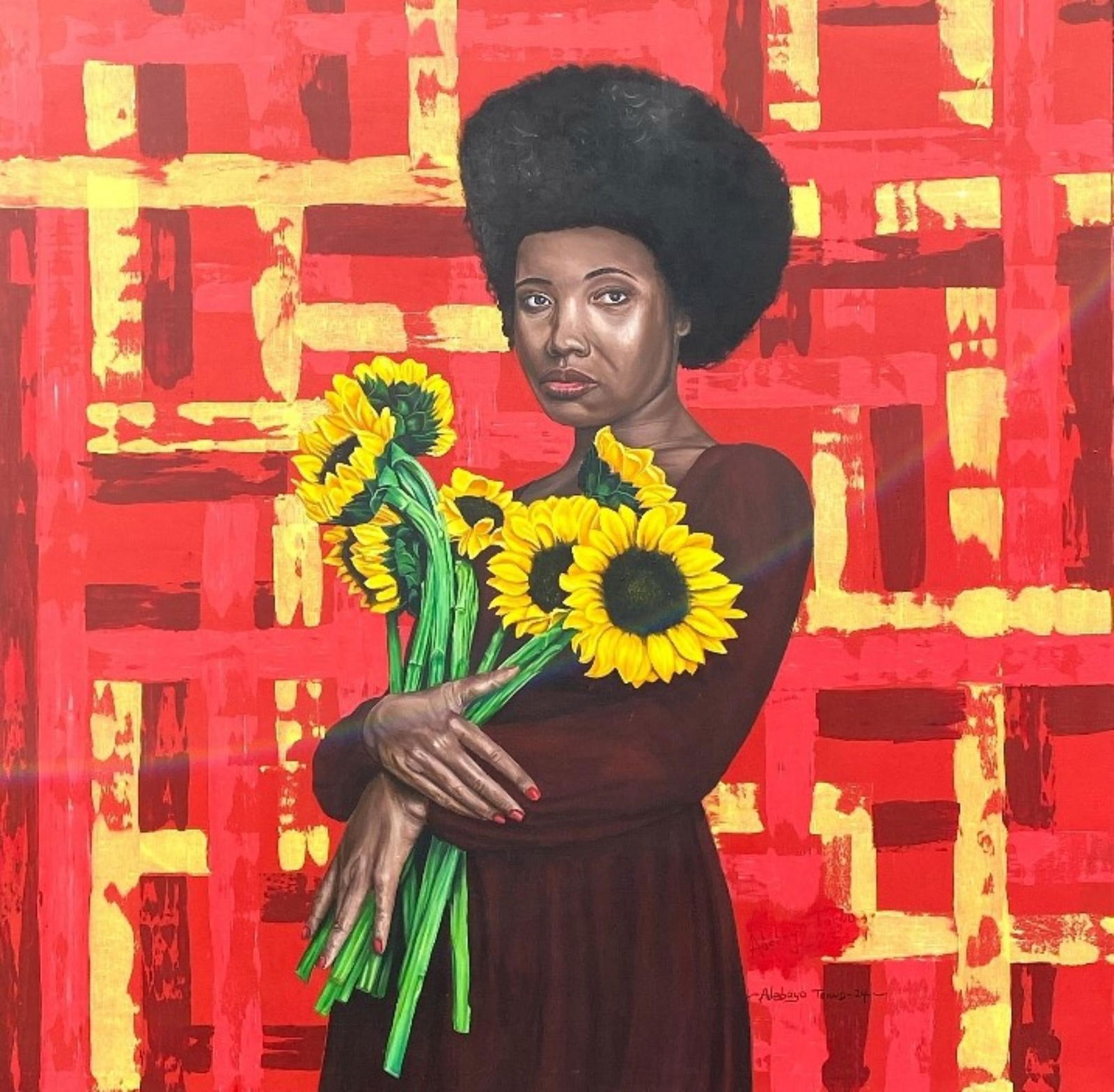 Adebayo Taiwo, Resilience in Blooms - 21st Century, Contemporary, Figurative, Women, Floral, 2023 (1 of 16)