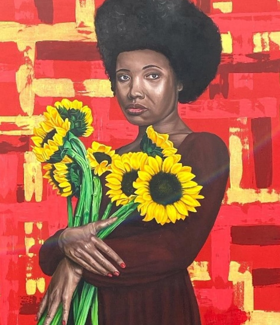 Adebayo Taiwo, Resilience in Blooms - 21st Century, Contemporary, Figurative, Women, Floral, 2023 - 16