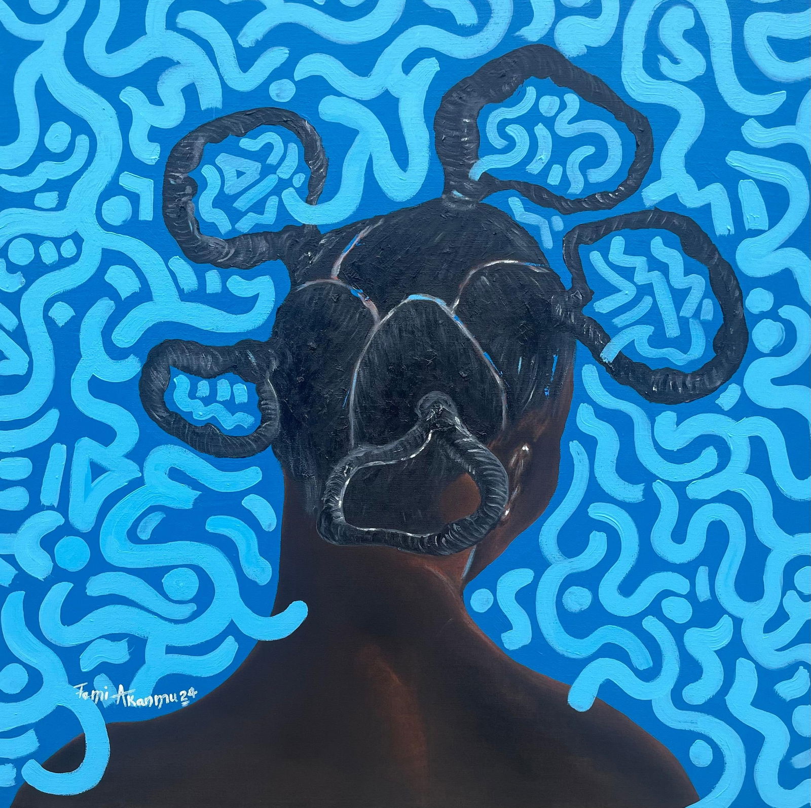 Oluwafemi Akanmu, Identity 3 - 21st Century, Contemporary, Portrait, Mixed Media, African Woman, - 13