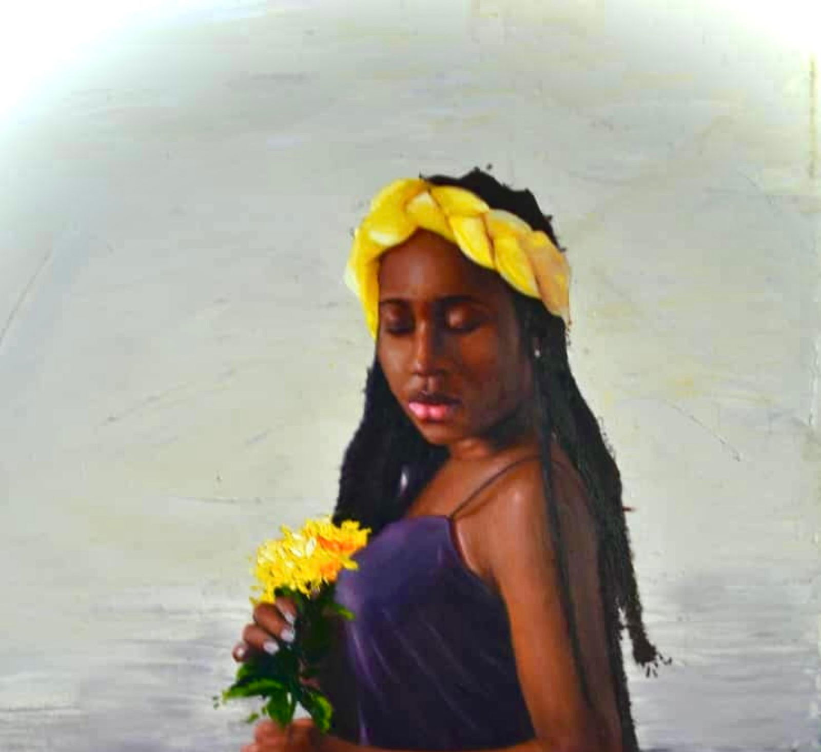 Jumoke Oyetunde, In My World- 21st Century, Contemporary, Figurative Portrait, Oil, Women, Floral, - 10