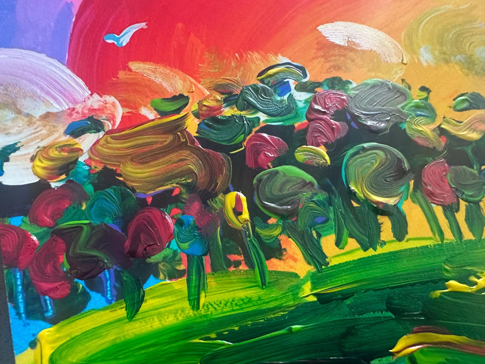 Peter Max Acrylic Painting HAND Painted & Signed Without borders One of a kind Artwork With COA - 3