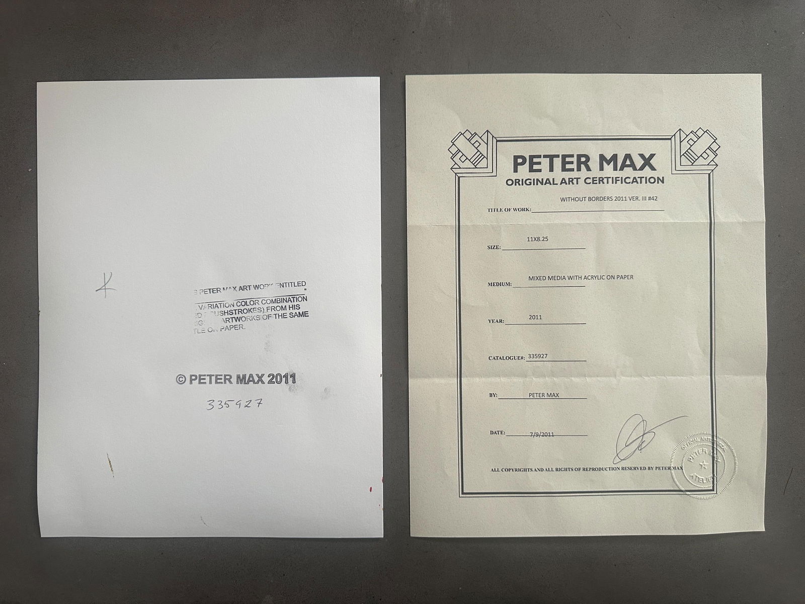 Peter Max Acrylic Painting HAND Painted & Signed Without borders One of a kind Artwork With COA - 6