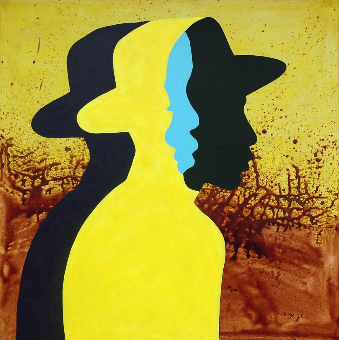 Orioye Samuel, Player - 21st Century, Contemporary Figurative, Colourful, Silhouette, Men, 2024 - 10