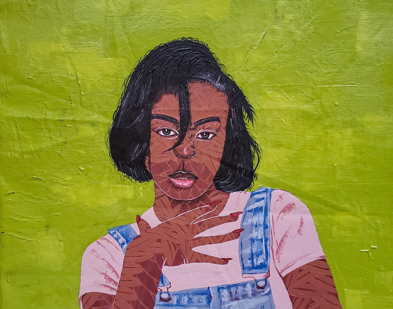 Desmond Akindoju, Tranquil Blossom - 21st Century, Contemporary, Figurative Portrait, Women, Plant, - 9