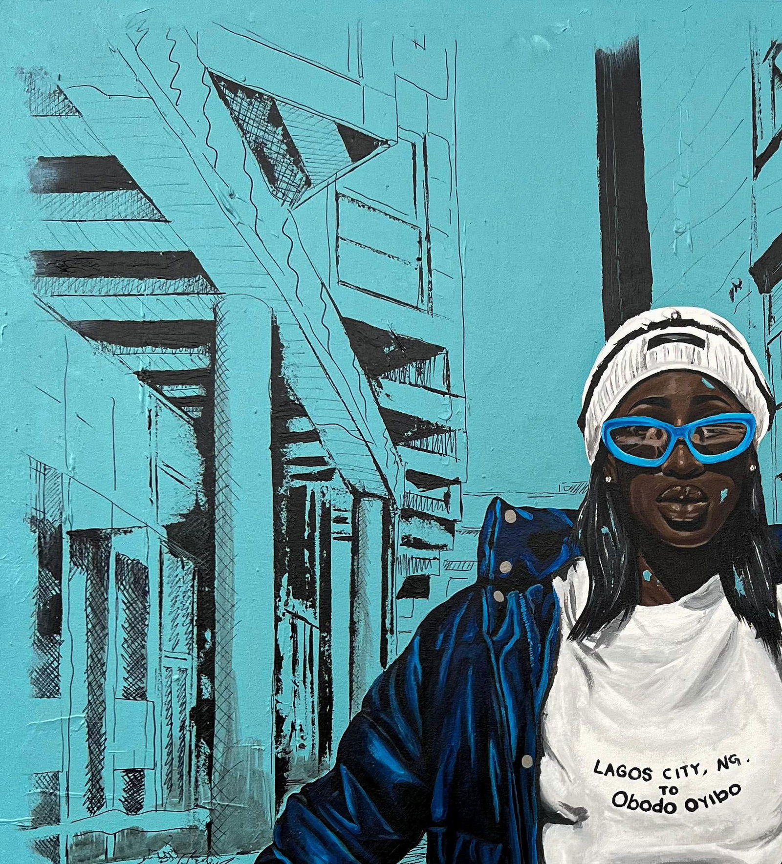 Eyitayo Alagbe , Finding Solace in Foreign Soil - 21st Century, Contemporary, Figurative Portrait, - 12