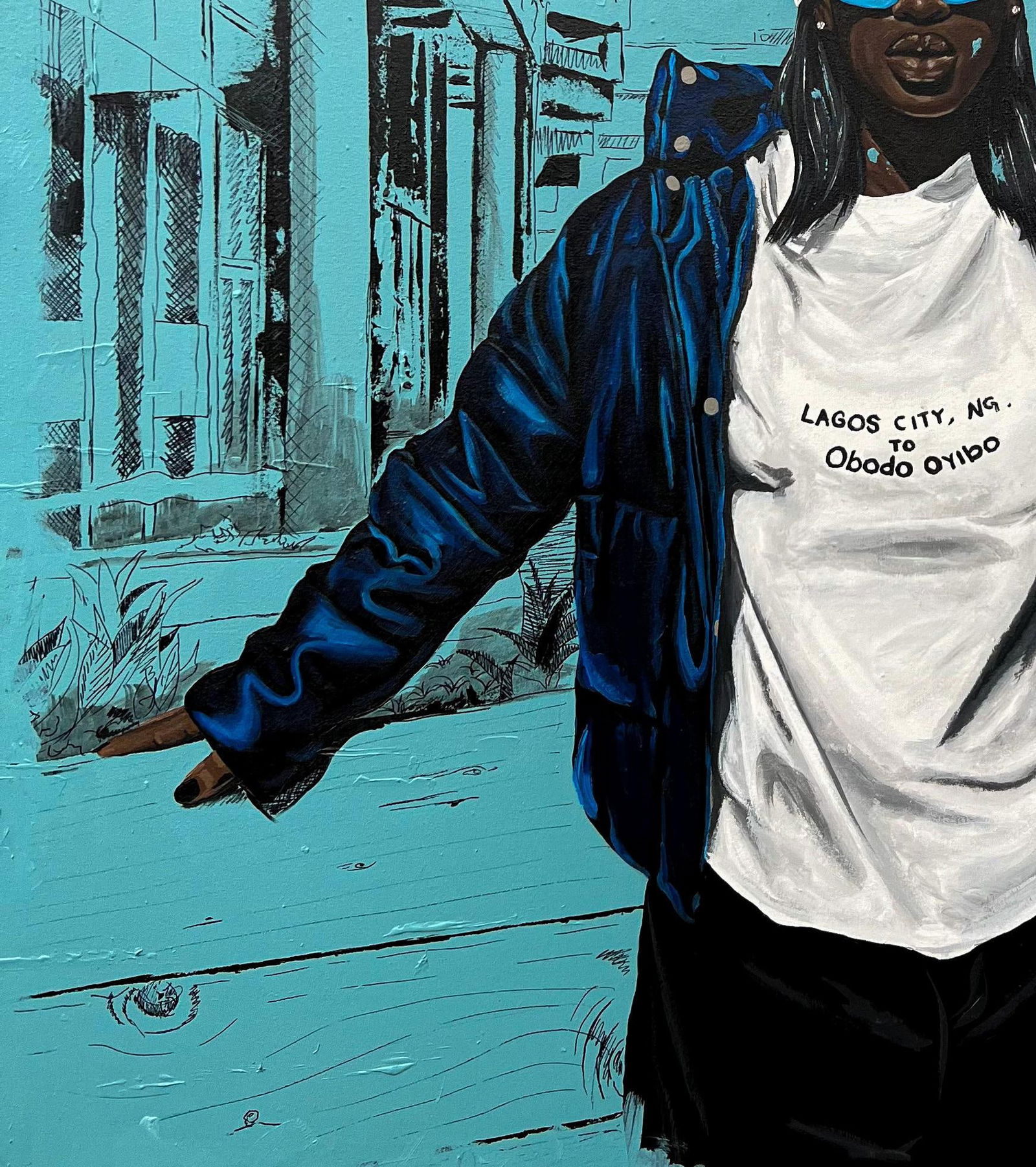 Eyitayo Alagbe , Finding Solace in Foreign Soil - 21st Century, Contemporary, Figurative Portrait, - 14