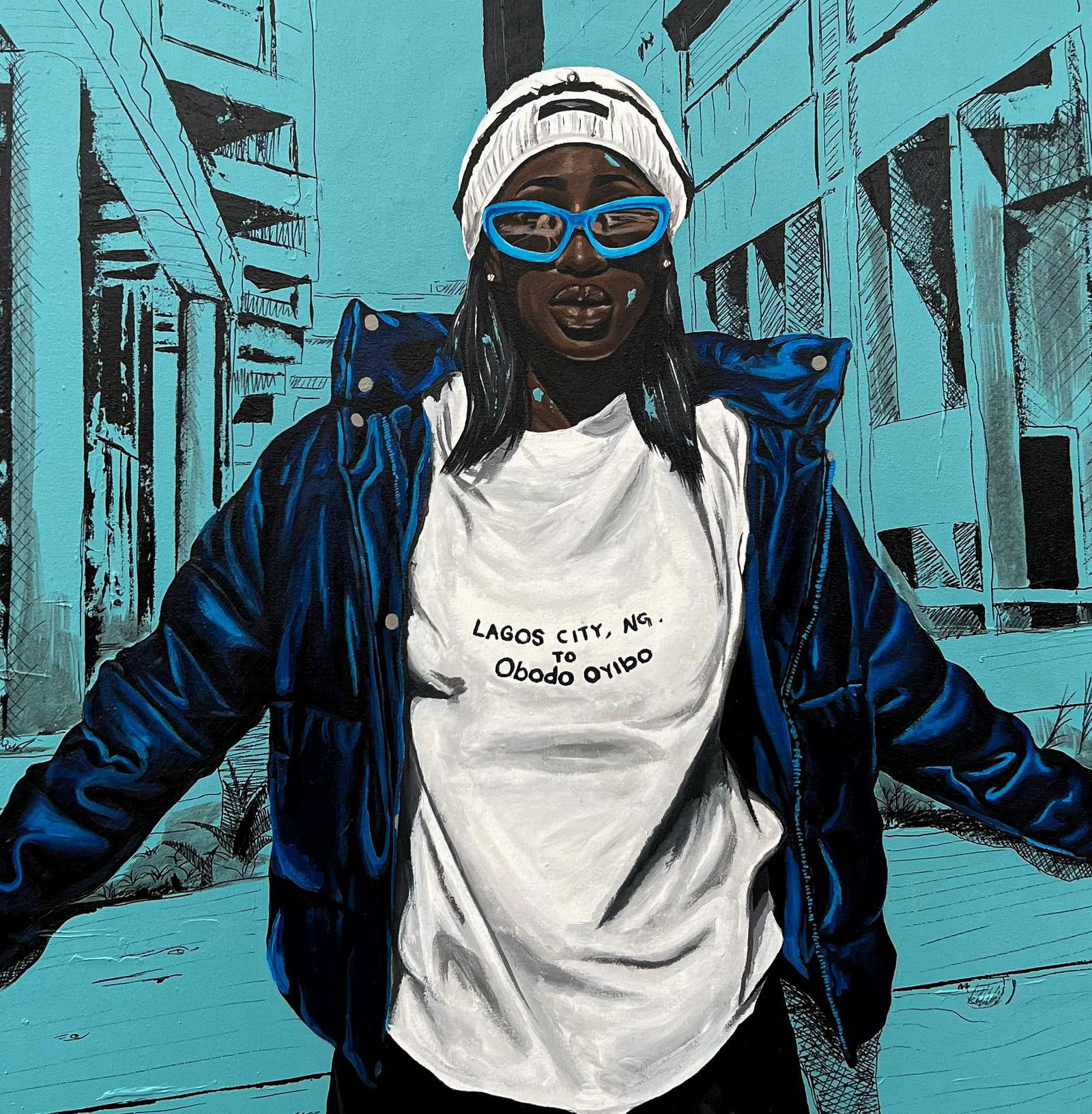 Eyitayo Alagbe , Finding Solace in Foreign Soil - 21st Century, Contemporary, Figurative Portrait, - 4