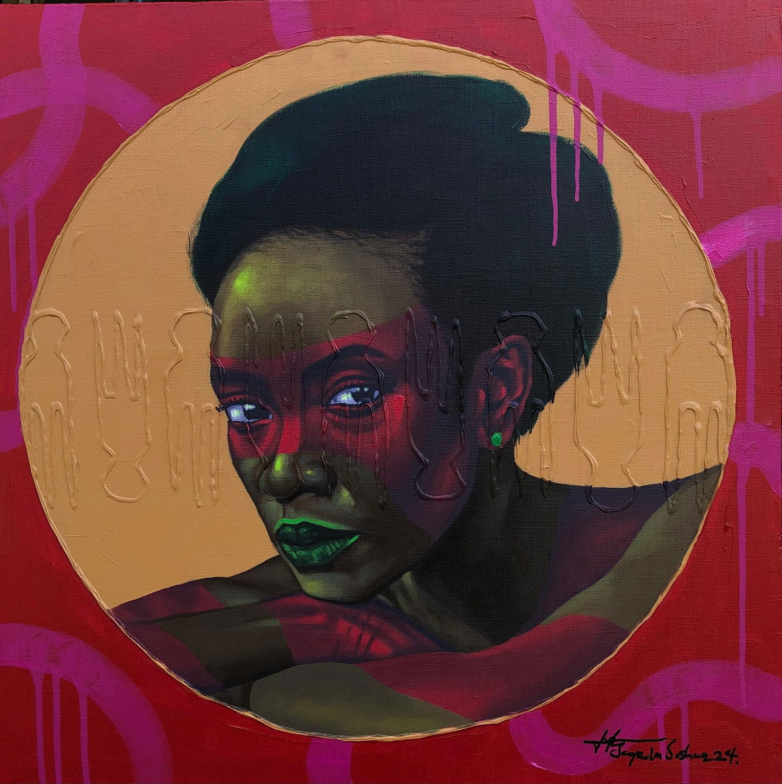 Jayeola Joshua, Her Gaze II - 21st Century, Contemporary, Figurative Portrait, Women, Beautiful, - 4