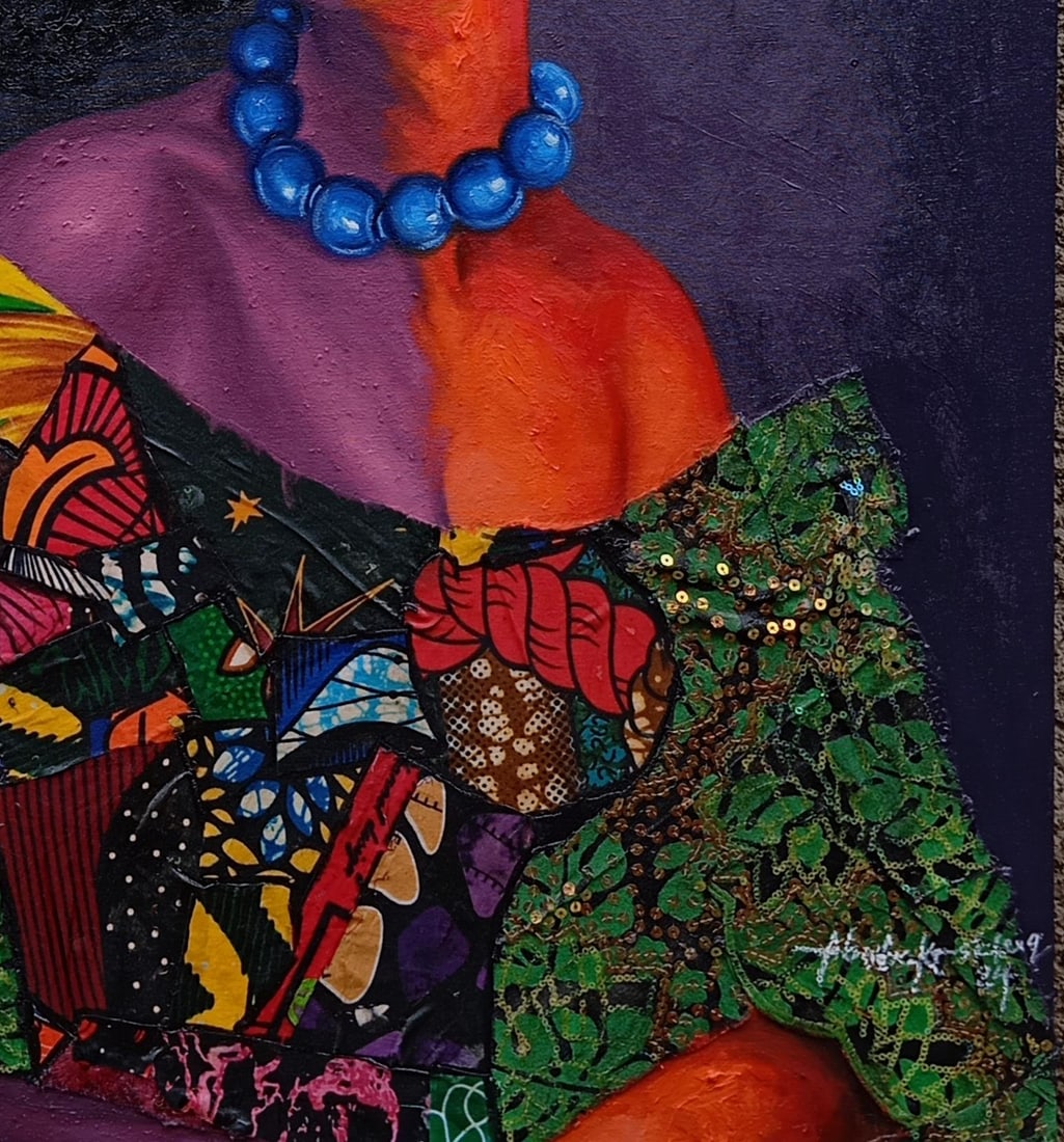 Bakare Abubakri-sideeq Babatunde, Pearl of Heritage - 21st Century Mixed Media with Oil and African - 5