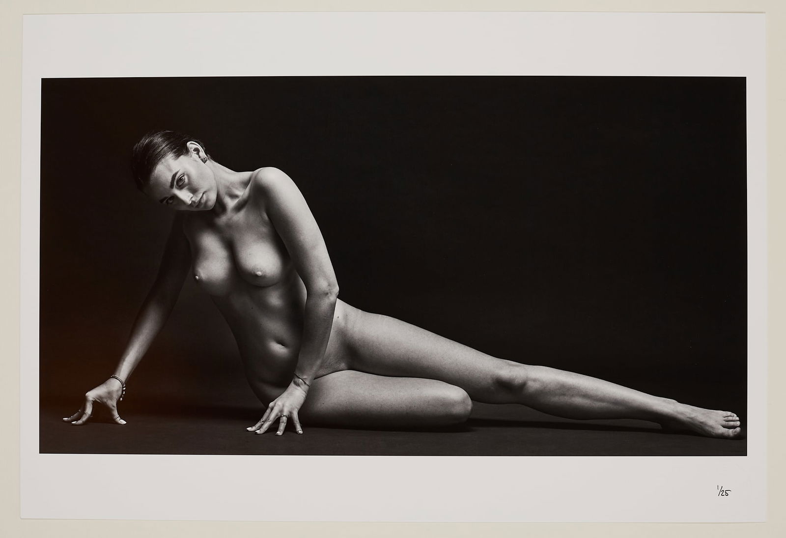 Figure Study Floor: Artist: Spiros Politis (1969-)Title:"Figure Study Floor"Date/Period: 2024Materials:photographySize:19" x13"Dimension:"Marrina Figure study" (2024)Nude portrait of Lithuanian model photographed in