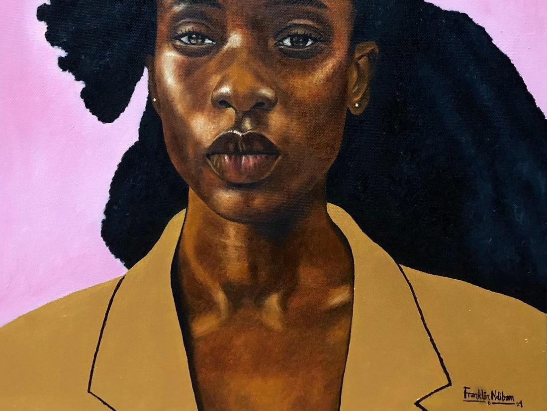 Franklin Ndibam, I Am Not My Hair 2 - 21st Century, Contemporary, Figurative Portrait, Women, 2024 - 2