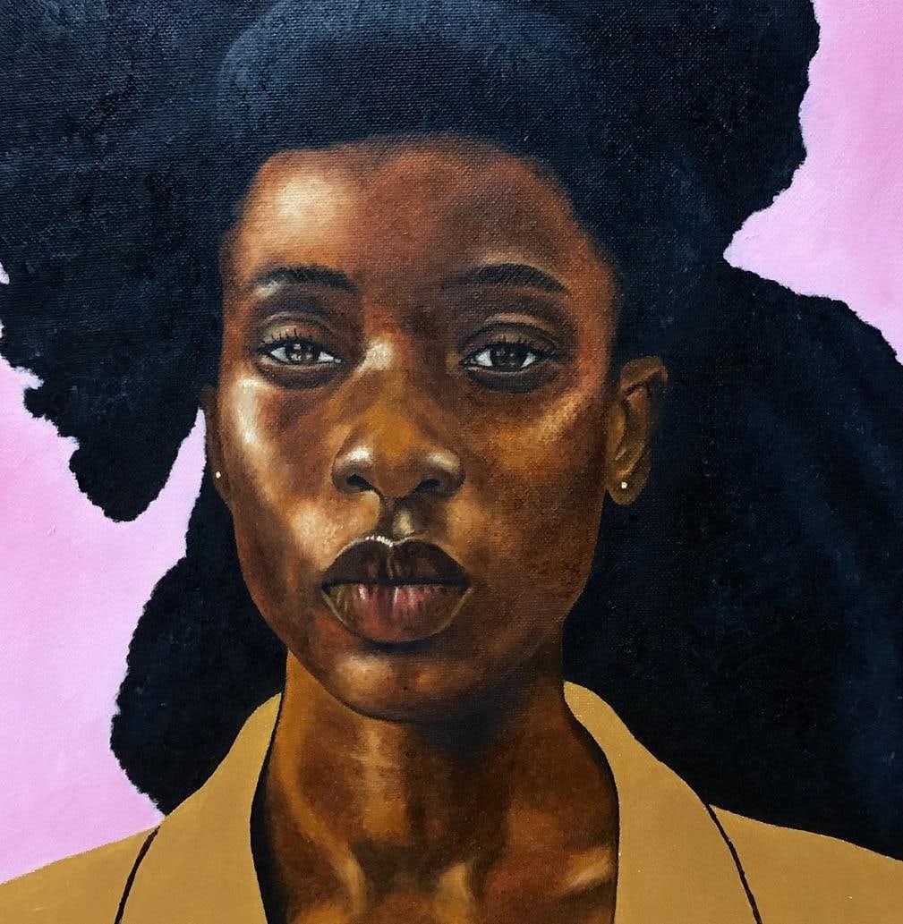 Franklin Ndibam, I Am Not My Hair 2 - 21st Century, Contemporary, Figurative Portrait, Women, 2024 - 3