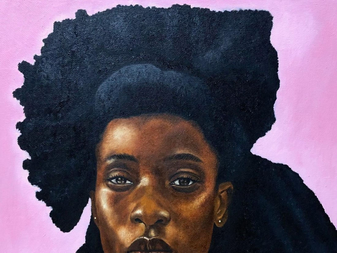 Franklin Ndibam, I Am Not My Hair 2 - 21st Century, Contemporary, Figurative Portrait, Women, 2024 - 5