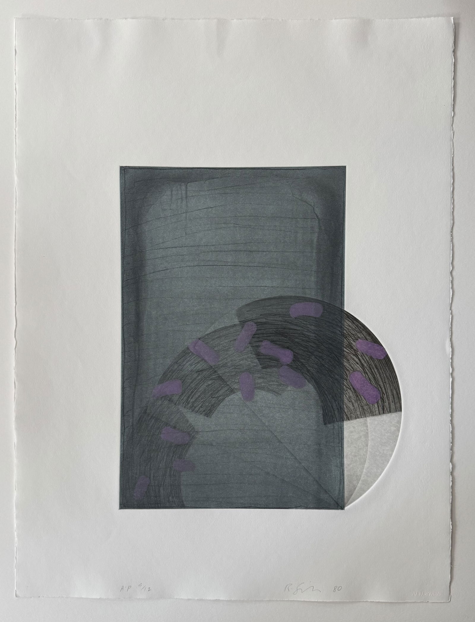 Richard Smith (1931-2016) large print signed dated drawing boards l AP artist proof 1980: Title: Richard Smith (1931-2016) large print signed dated drawing boards l AP artist proof 1980 abstract artDescription:Etching and Chine ColleDate/Period: 1980Materials:paperDimension:29x23 