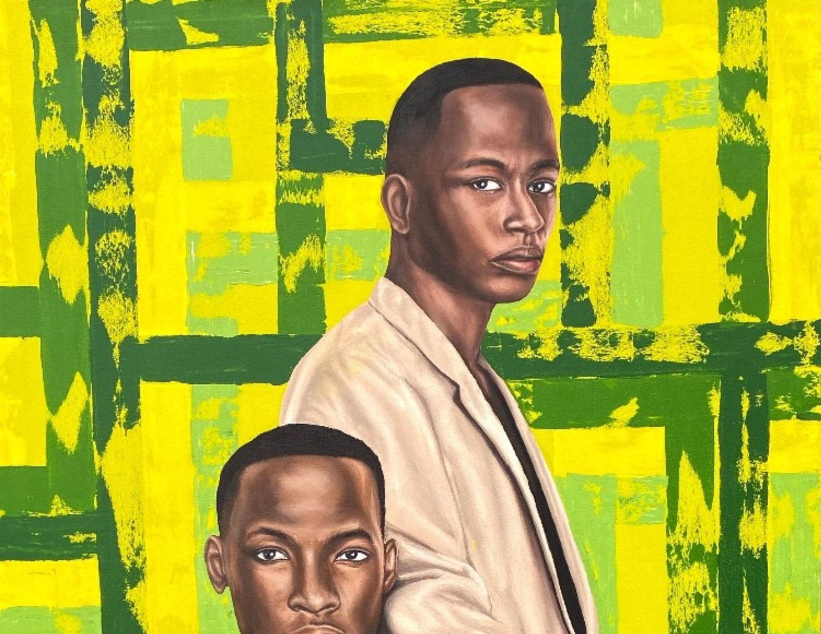 Adebayo Taiwo, Side By Side -21st Century, Contemporary, Figurative Portrait, Men Love, Acrylic, - 10