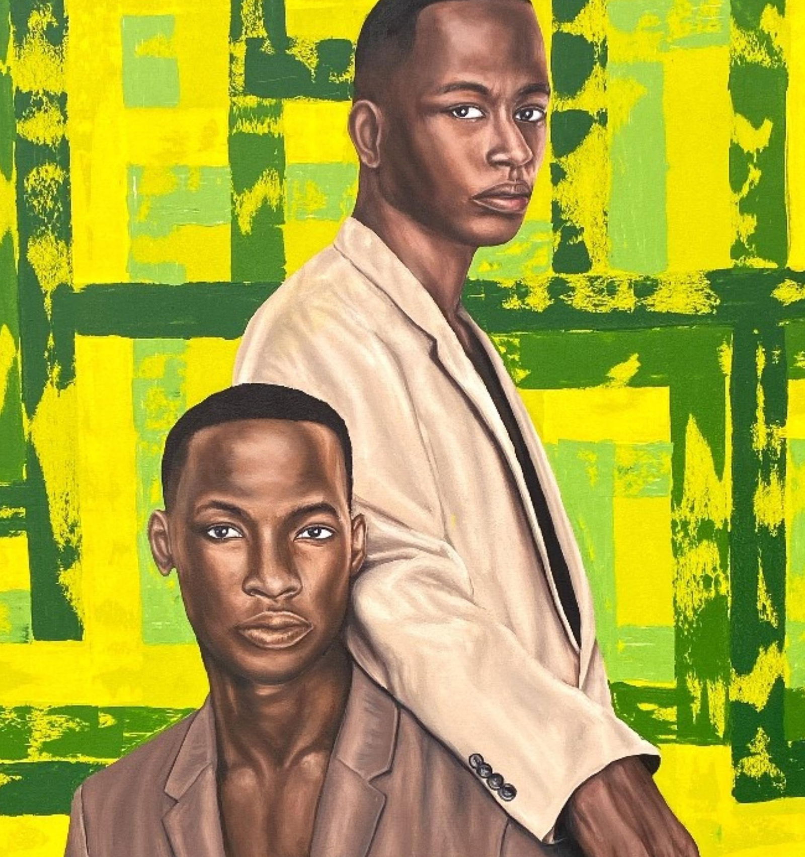 Adebayo Taiwo, Side By Side -21st Century, Contemporary, Figurative Portrait, Men Love, Acrylic, - 12