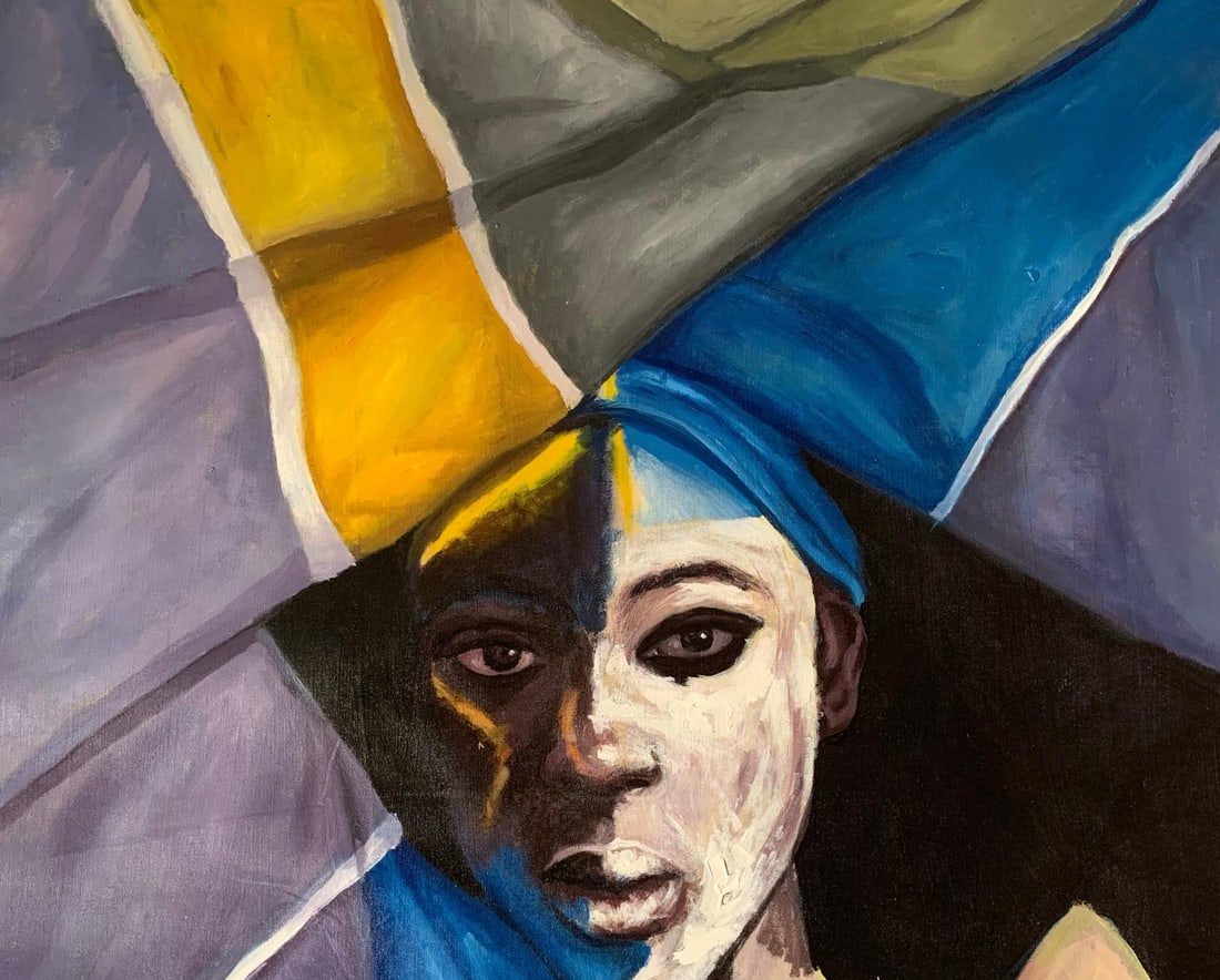 Aba Linus, Finding A Safe Place -21st Century, Contemporary, Figurative Portrait, Colourful, 2023 - 9