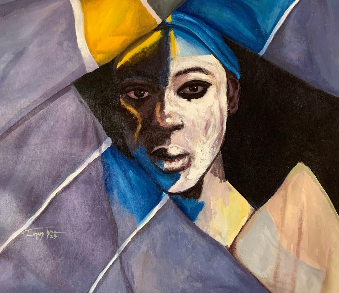 Aba Linus, Finding A Safe Place -21st Century, Contemporary, Figurative Portrait, Colourful, 2023 - 6