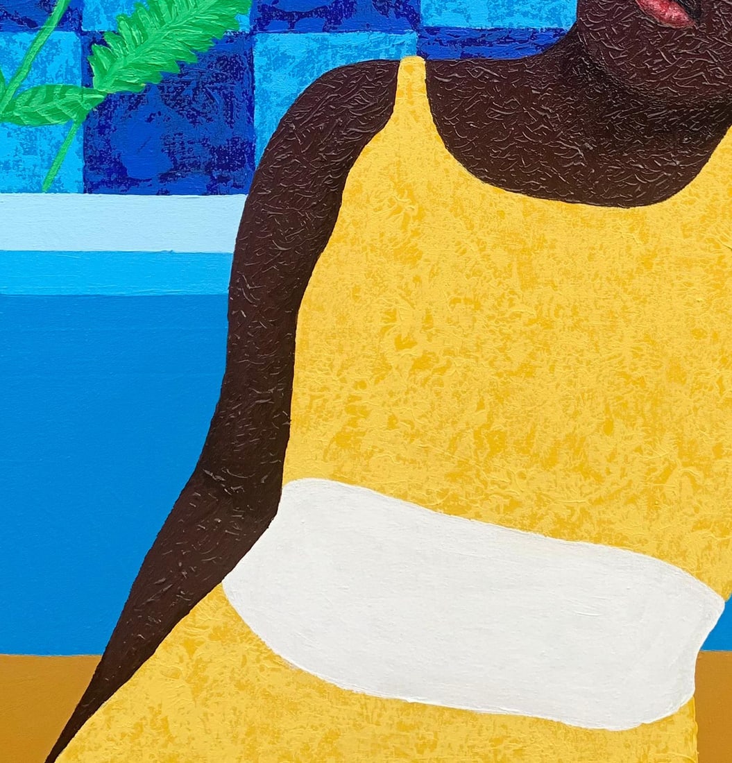 Joshua Salami, At Peace 1 - 21st Century, Contemporary Painting of Woman with Acrylic, Floral, 2024 - 7