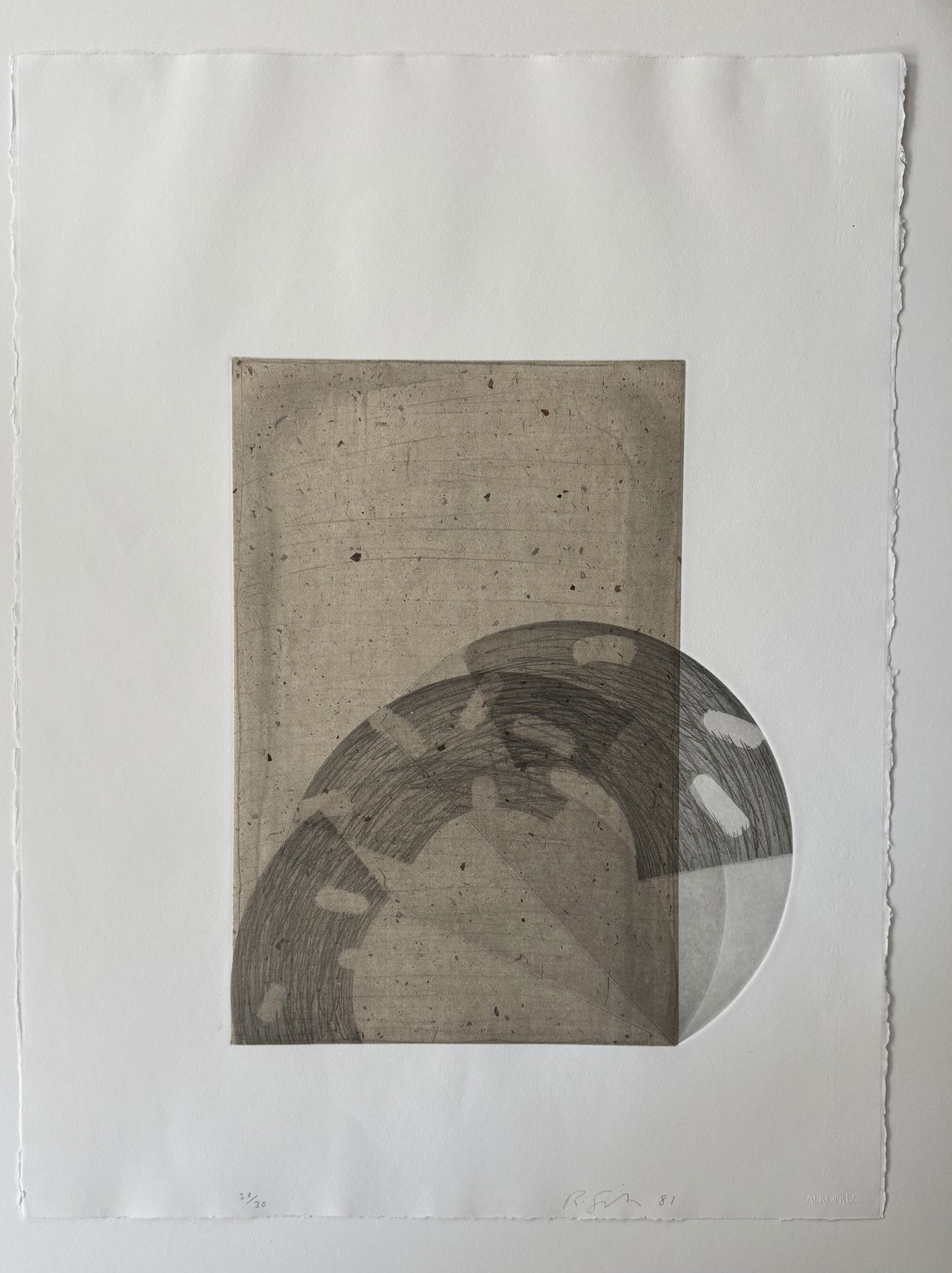 Richard Smith (1931-2016) large print signed dated drawing boards ll 1981 abstract art: Title: Richard Smith (1931-2016) large print signed dated drawing boards ll 1981 abstract artDescription:Etching and Chine ColleDate/Period: 1981Materials:paperDimension:29x23 Reserve: $200.00 